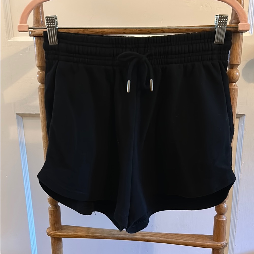 H&M Black Athletic Shorts with Elastic Waistband and Drawstring